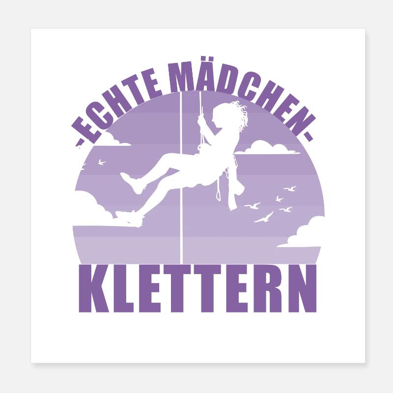 Klettern Mädchen Hobby Kletterin Berge Geschenk Poster 20x20 cm
