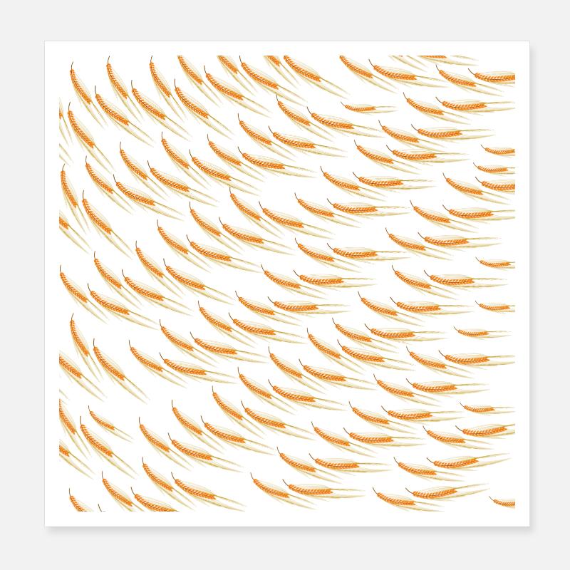 pflanzenmuster sommerlich, gerstenmuster Poster 20x20 cm