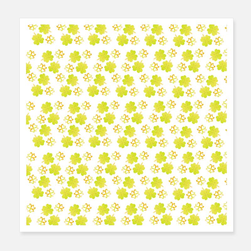 st patrick´s muster, Kleemuster goldfarben Poster 20x20 cm