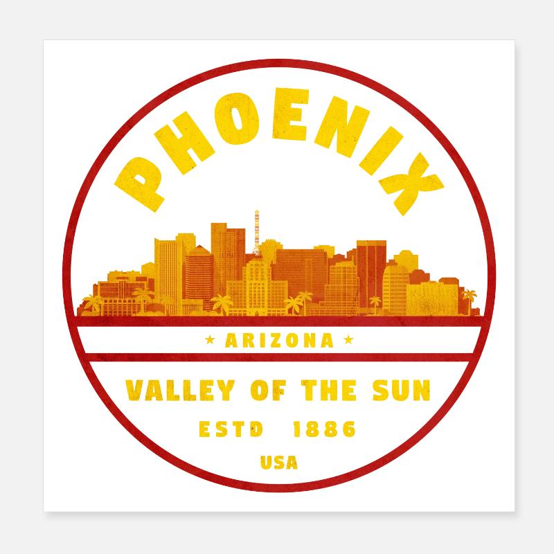 Phoenix Skyline : Vallée du Soleil Poster 20 x 20 cm