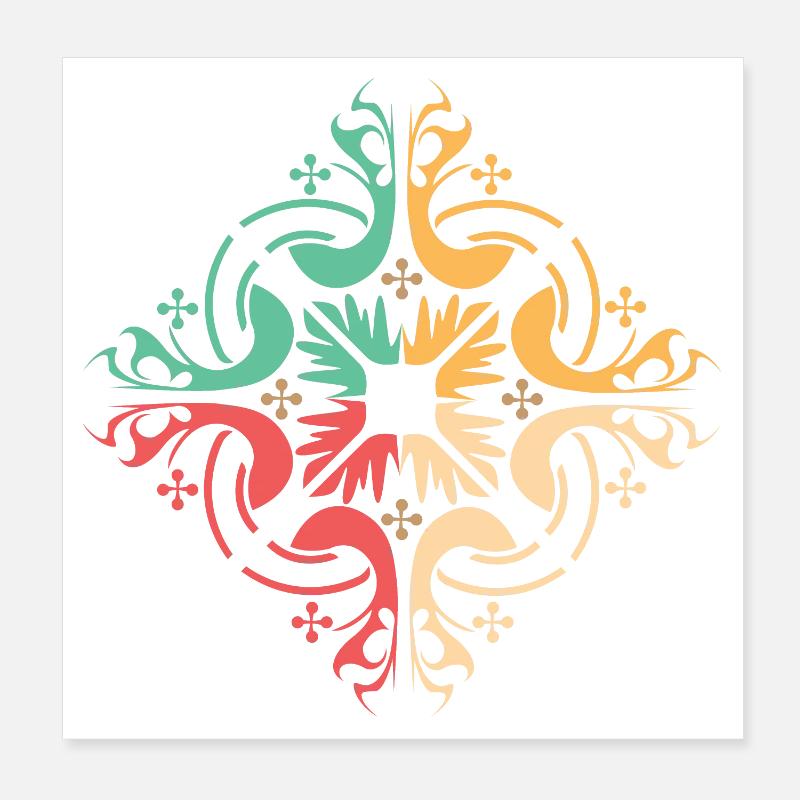 Pattern Lisbon Symbol Illustration Colors Graphic Poster 8" x 8" (20x20 cm)