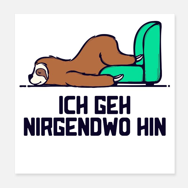 Säugetier Tier faultier Statement Langschläfer Poster 20x20 cm