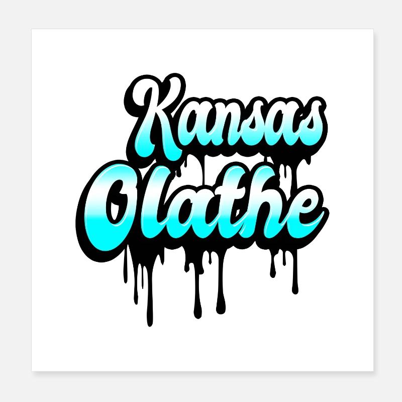 Olathe Kansas Design Poster 20 x 20 cm