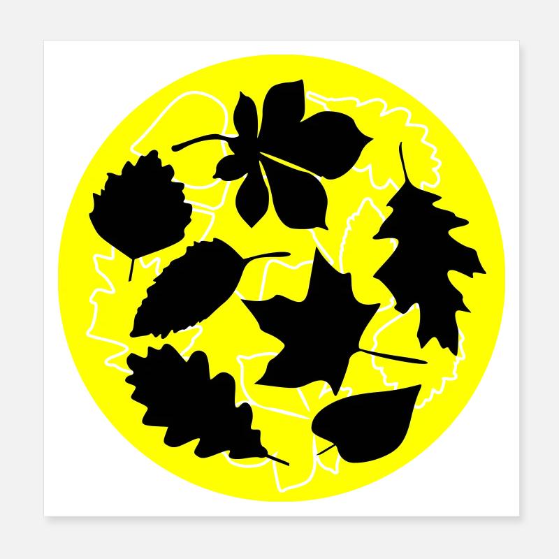 Herbst Kreis Blätter Poster 20x20 cm