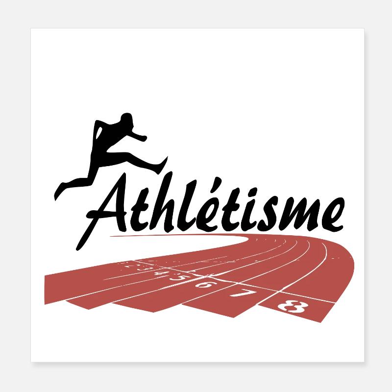 Athlétisme - Poster 20 x 20 cm - blanc