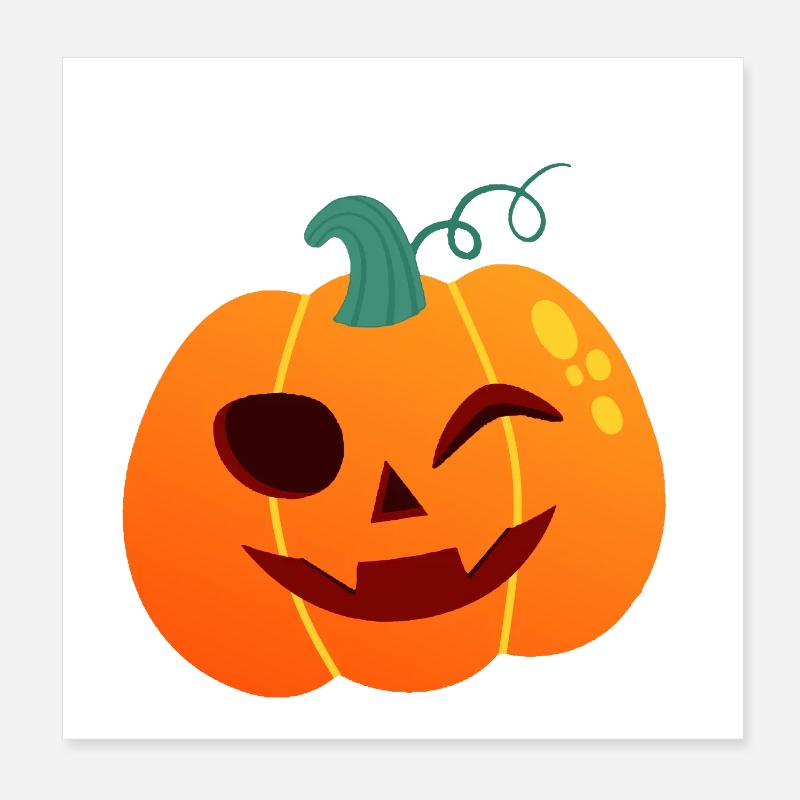 Pumpkin Winker Halloween Cartoon Poster 8" x 8" (20x20 cm)