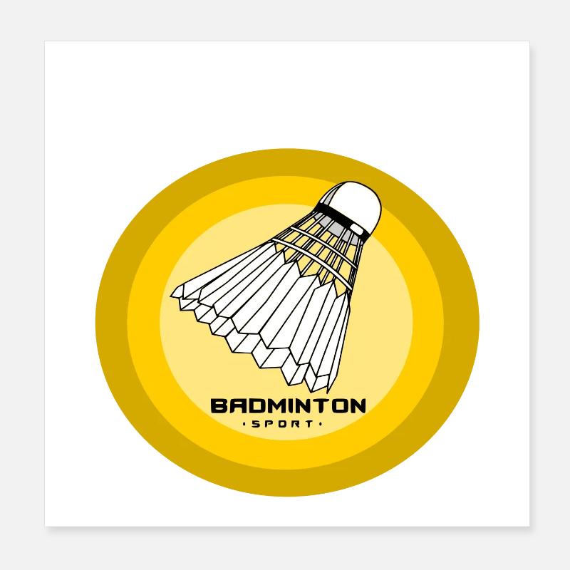 Badminton - Poster 20 x 20 cm - blanc