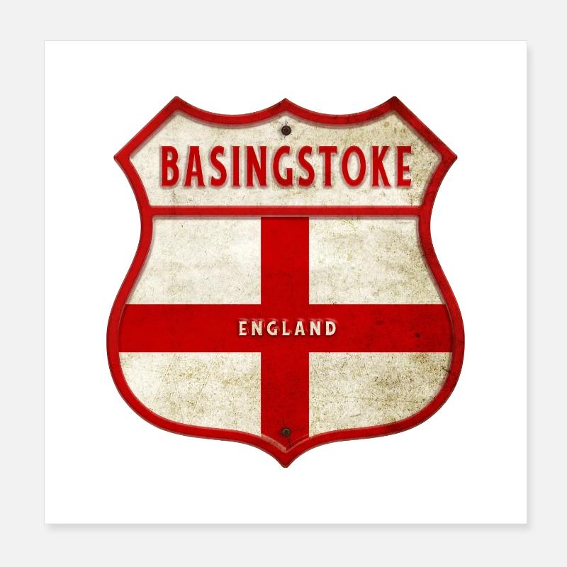 Basingstoke England Wappen Poster 20x20 cm