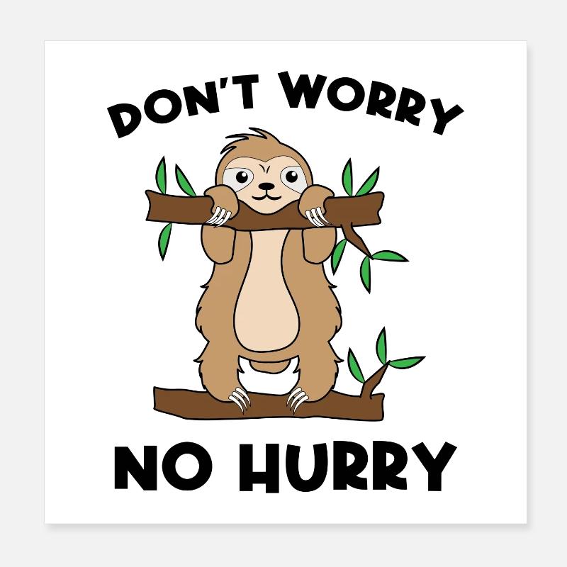 Animal Jungle Statement Sloth Relax Jungle Poster 8" x 8" (20x20 cm)