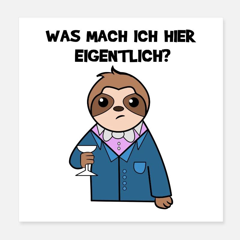 Urwaldbewohner Statement Faultier Relax Säugetier Poster 20x20 cm