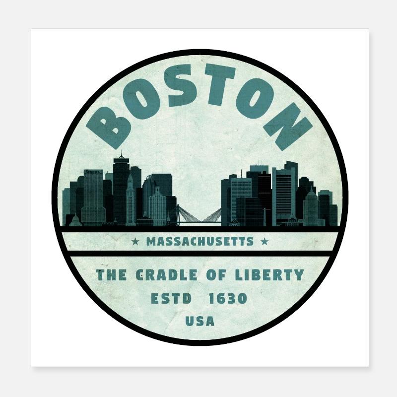 Boston États-Unis Poster 20 x 20 cm