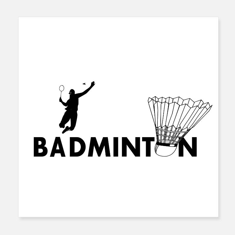 Badminton - Poster 20 x 20 cm - blanc