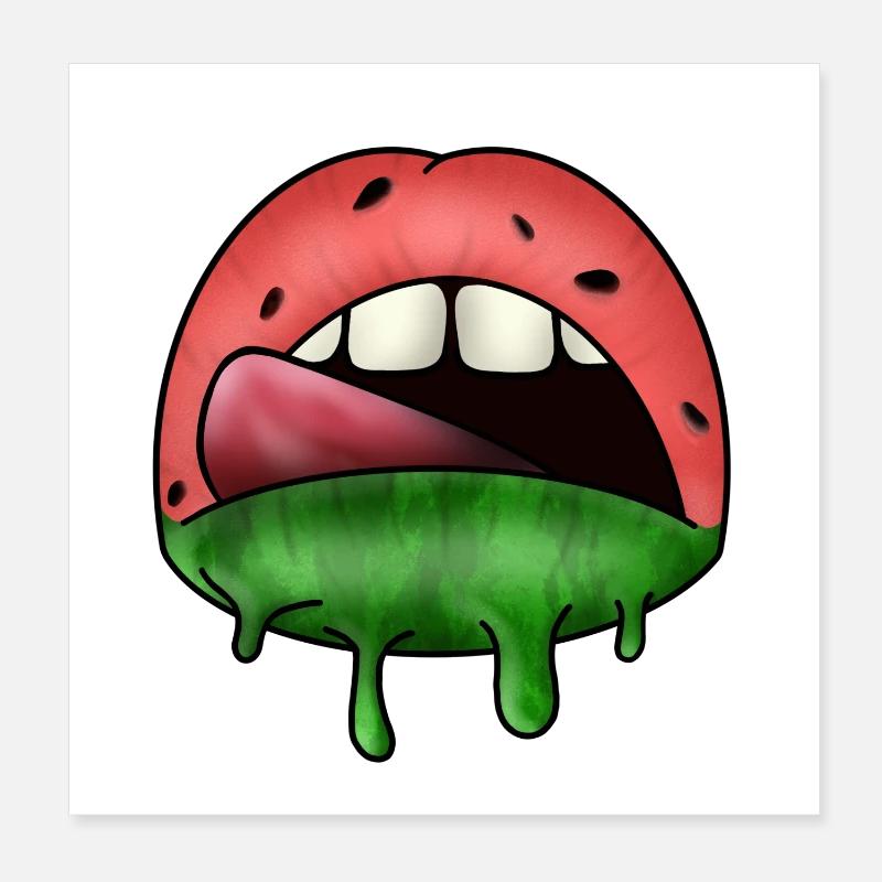 Lèvres de pastèque Poster 20 x 20 cm