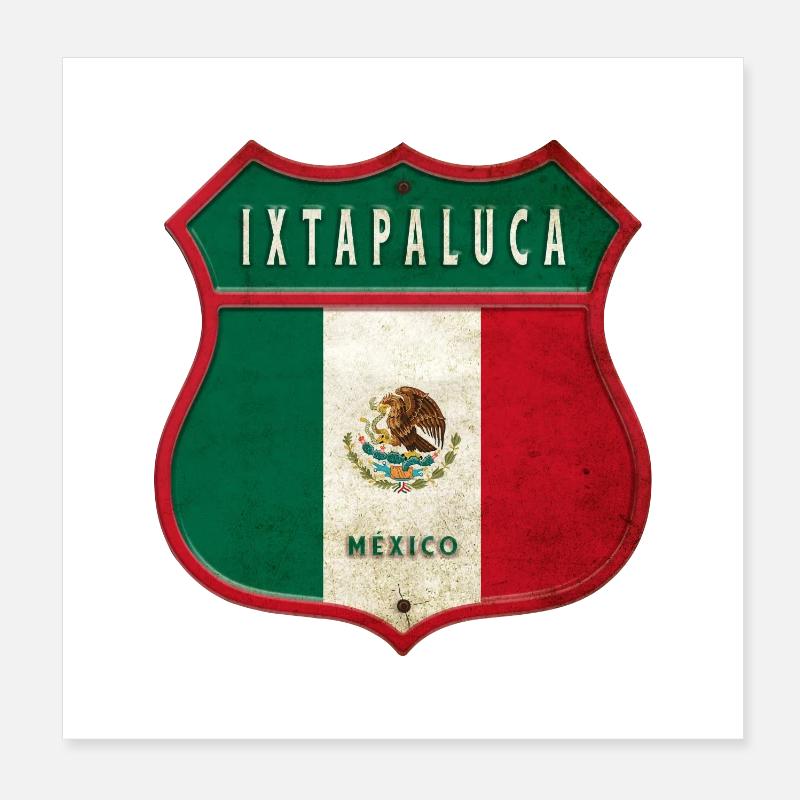Ixtapaluca Mexiko Wappen Design Poster 20x20 cm