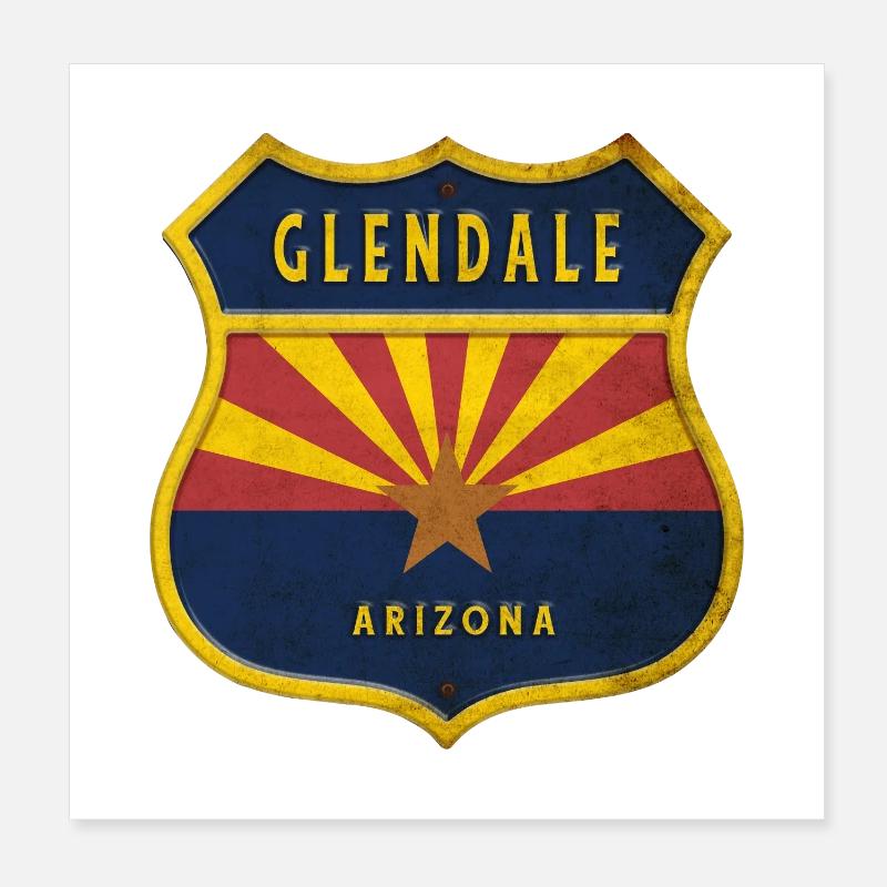 Glendale Arizona flag crest design Poster 8" x 8" (20x20 cm)