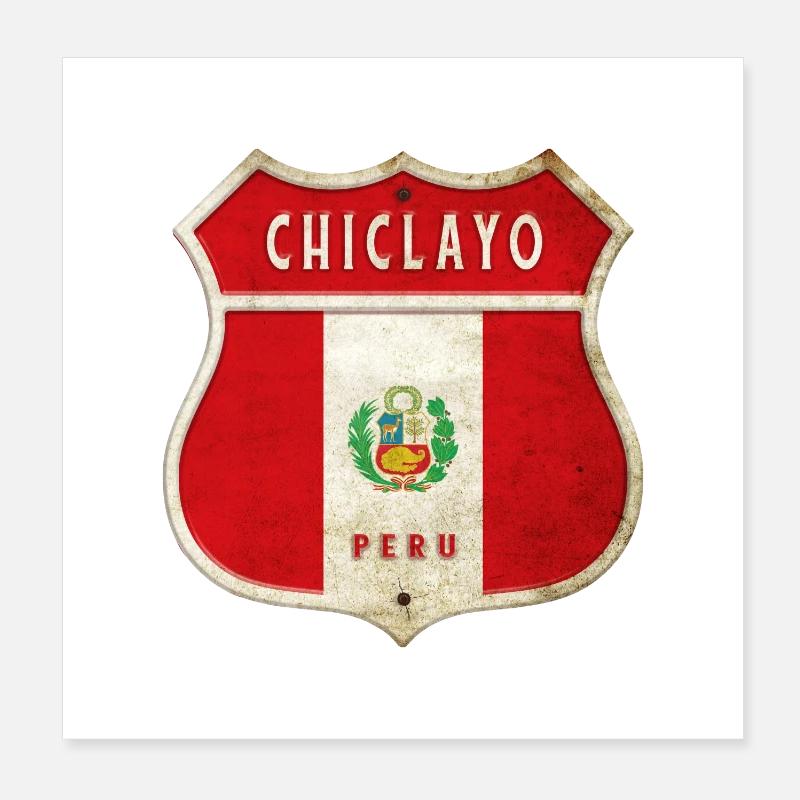 Design du drapeau des armoiries du Pérou à Poster 20 x 20 cm