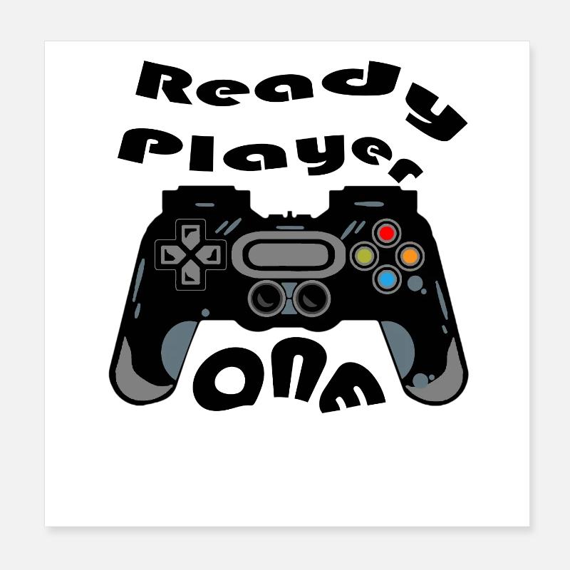 Retro-Controller Silhouette Poster 20x20 cm