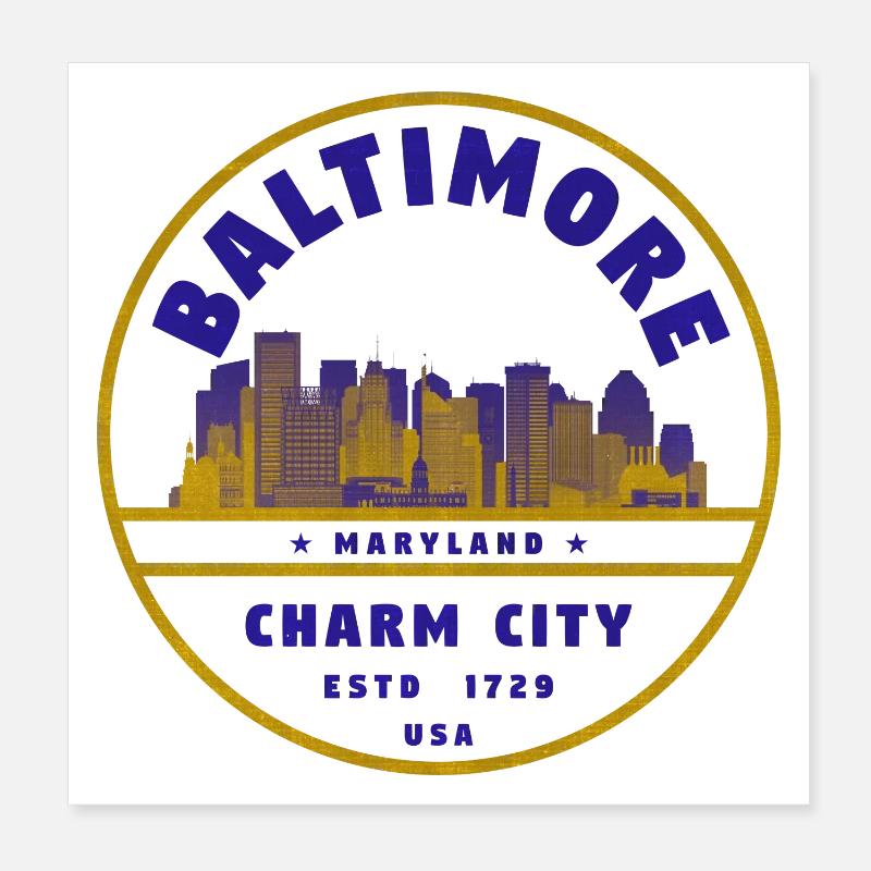 Baltimore Maryland États-Unis Poster 20 x 20 cm