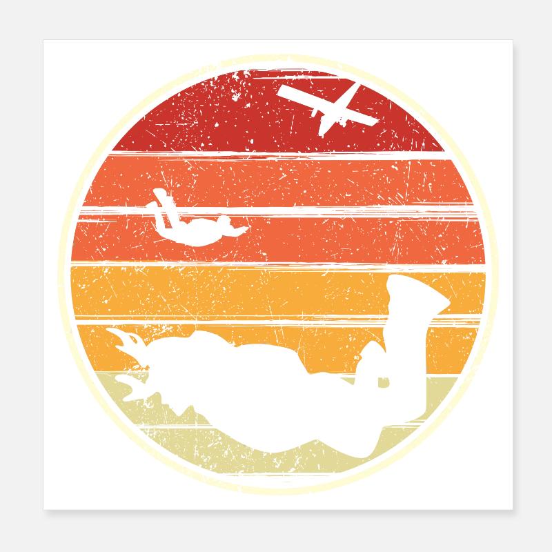 Sunset Silhouette Surf Circle Poster 20x20 cm