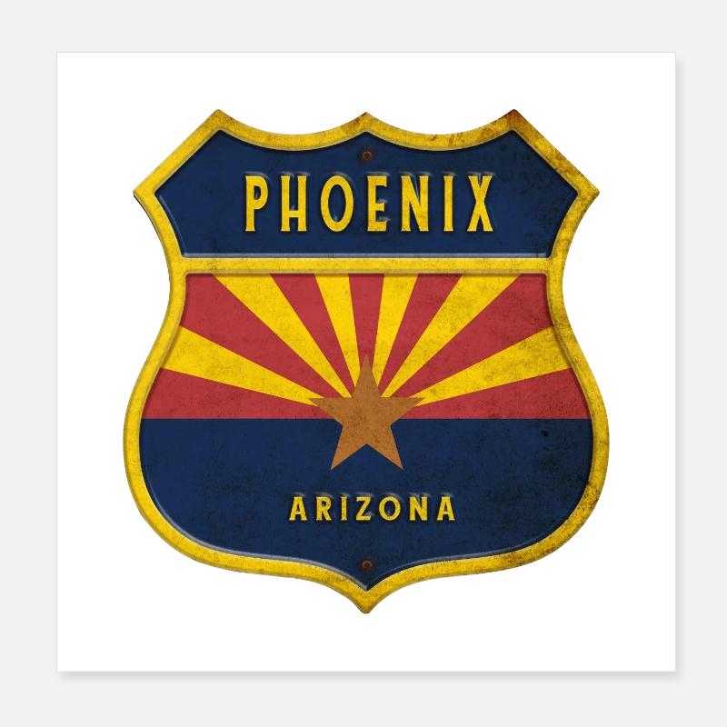 Phoenix Arizona flag crest design Poster 8" x 8" (20x20 cm)
