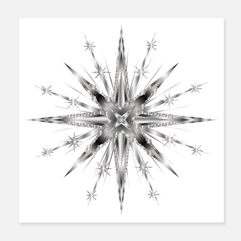 Silver glamorous timeless star Poster 8" x 8" (20x20 cm)