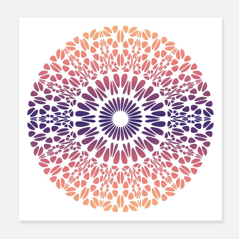 Mandala - Poster 20x20 cm - Weiß