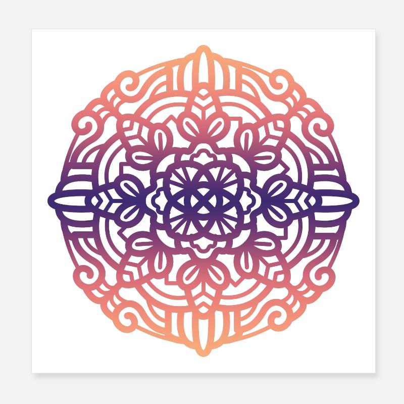 Mandala - Poster 20 x 20 cm - blanc