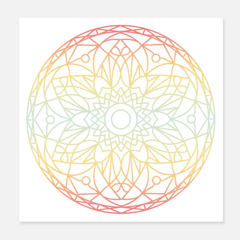 Mandala - Poster 20x20 cm - Weiß