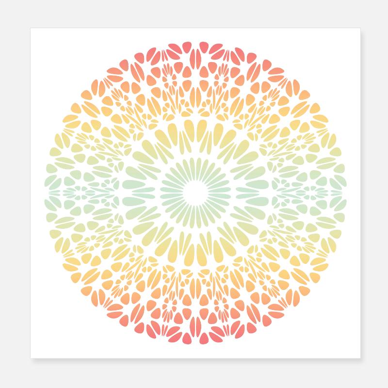 Mandala - Poster 20x20 cm - Weiß