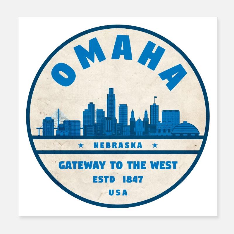 Omaha Skyline : Porte d’entrée vers l’Ouest Poster 20 x 20 cm