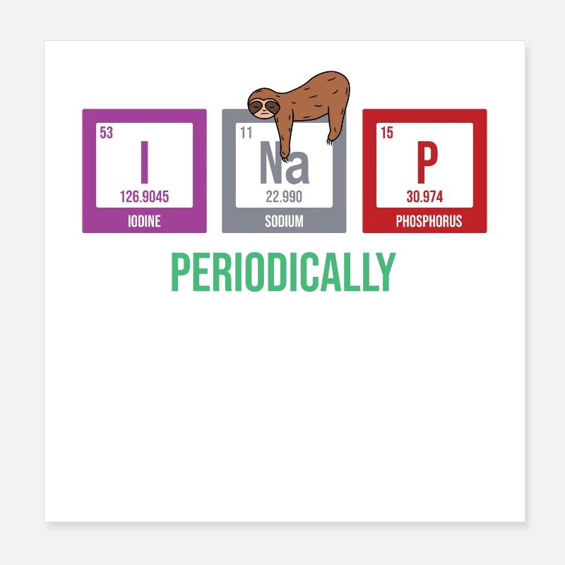 Sleeping Sloth Animal Statement Mammal Poster 8" x 8" (20x20 cm)