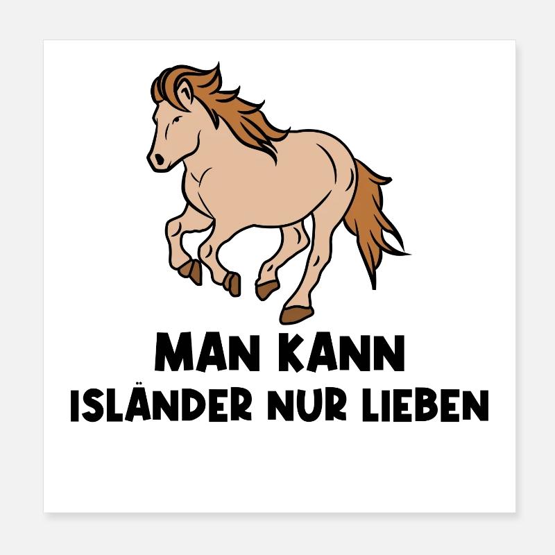 Islandpferde Statement Pferde Herz Galopp Poster 20x20 cm