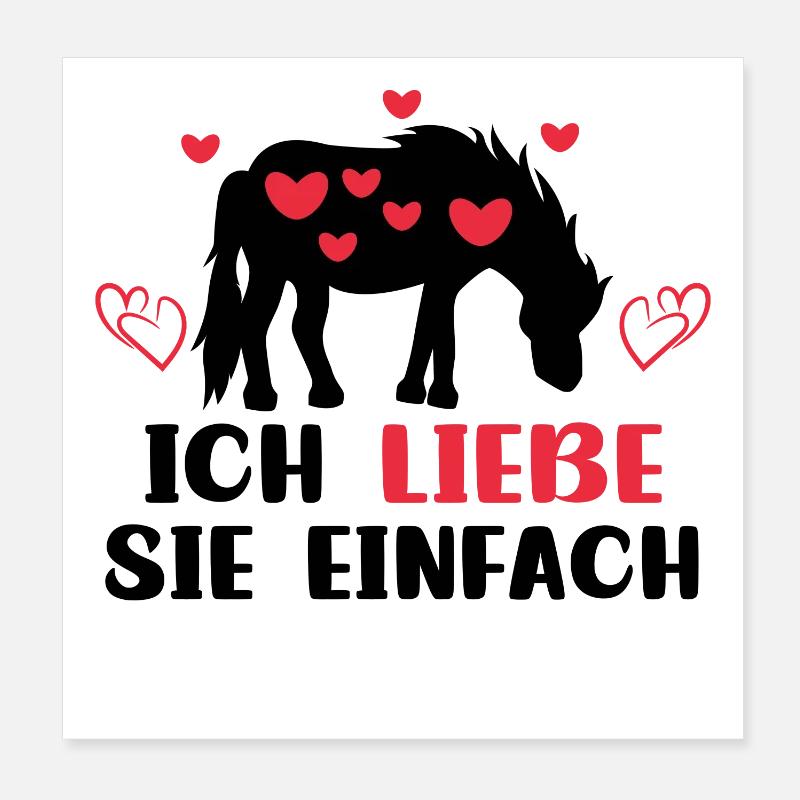Pferdefan Statement Herz Pferde Islandpferde Poster 20x20 cm