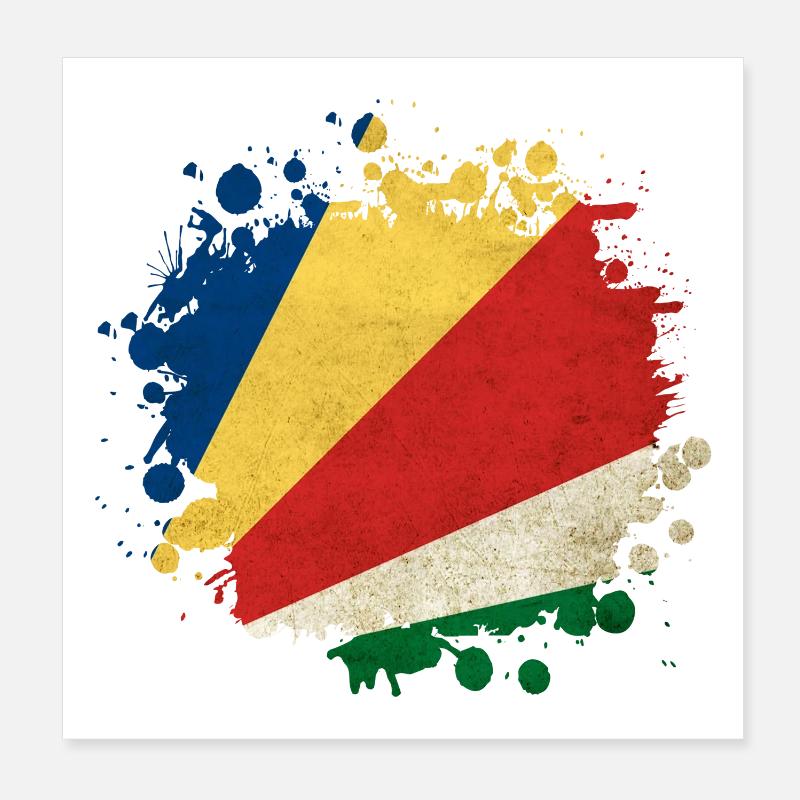 Seychelles blob flag design Poster 8" x 8" (20x20 cm)