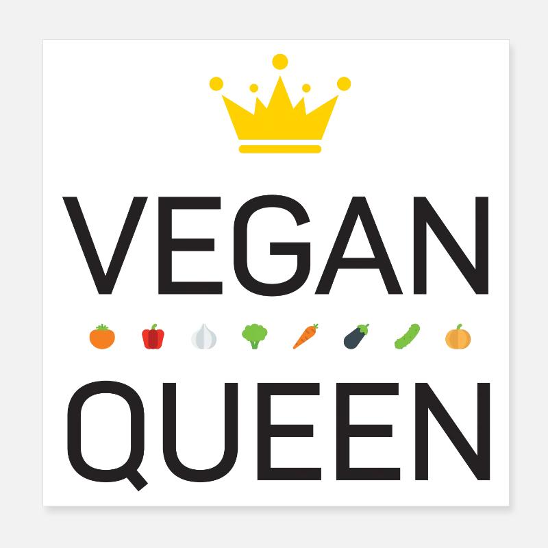 Vegan - Poster 20x20 cm - Weiß