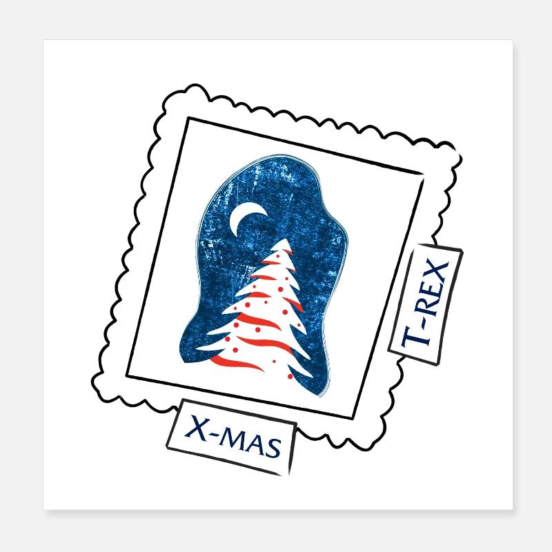 Weihnachten vs. Trex Poster 20x20 cm