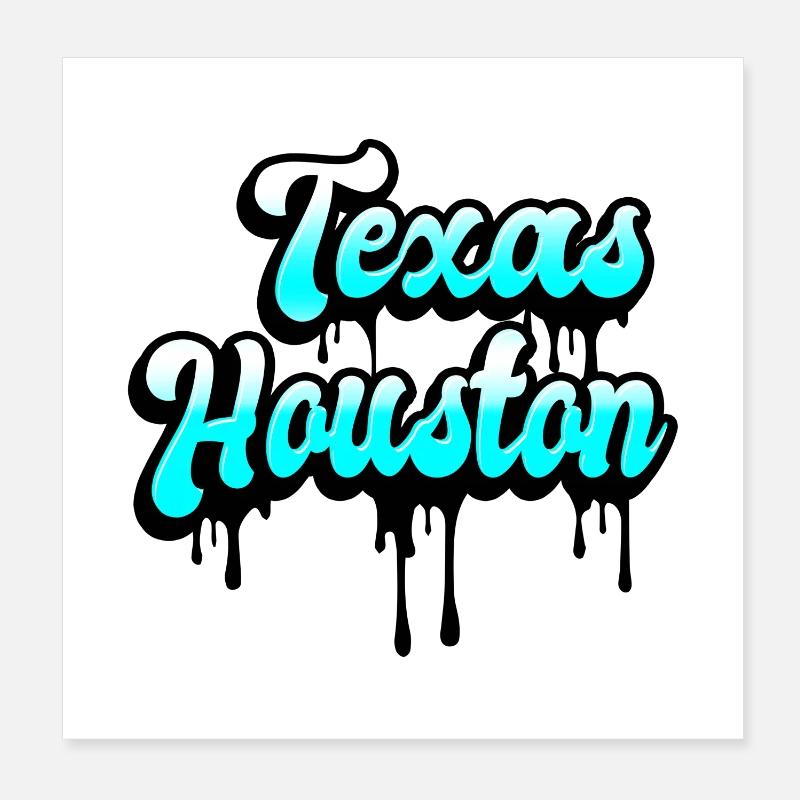 Texas Houston Design Poster 20x20 cm