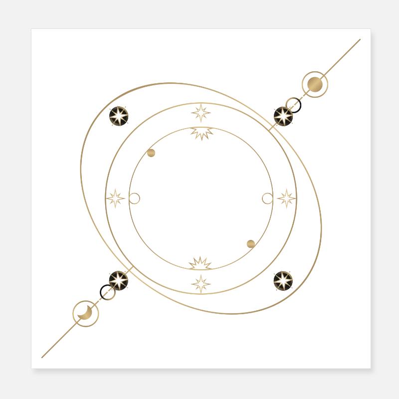 Goldene Sternenringe Schmuck Poster 20x20 cm