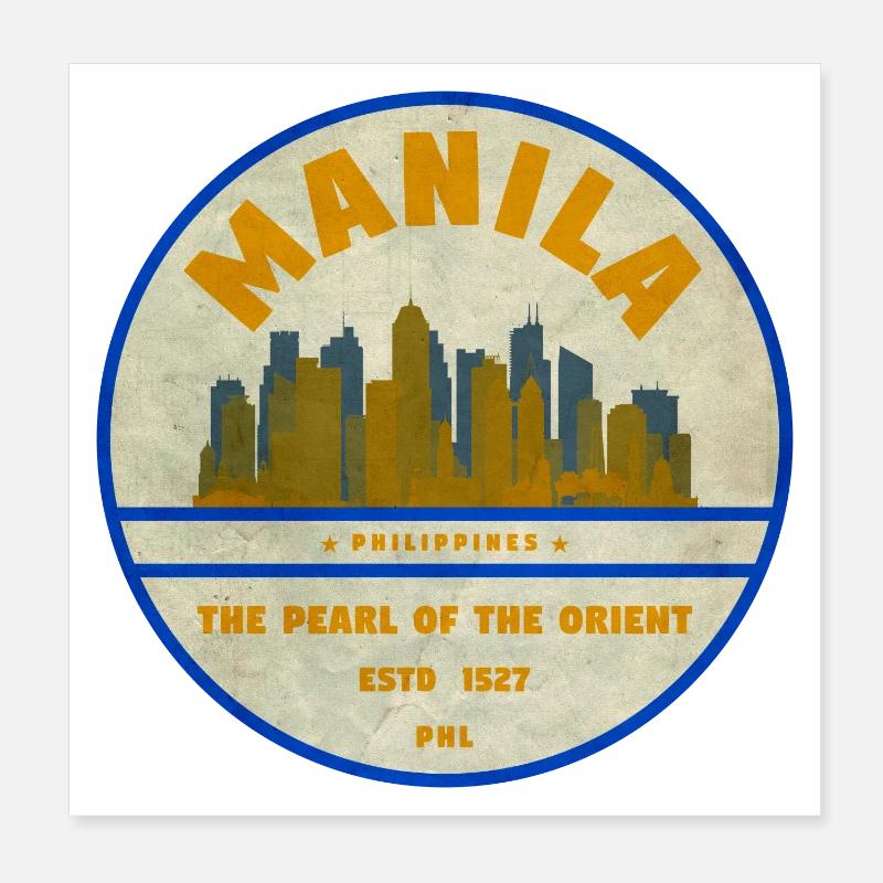 Manila Skyline – Perle des Orients Poster 20x20 cm