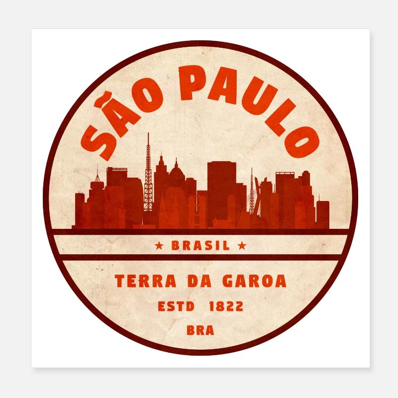Silhouette de São Paulo 1822 Poster 20 x 20 cm