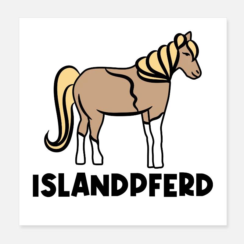 Islandpferde Pferdenarr Statement Pferdeliebe Poster 20x20 cm