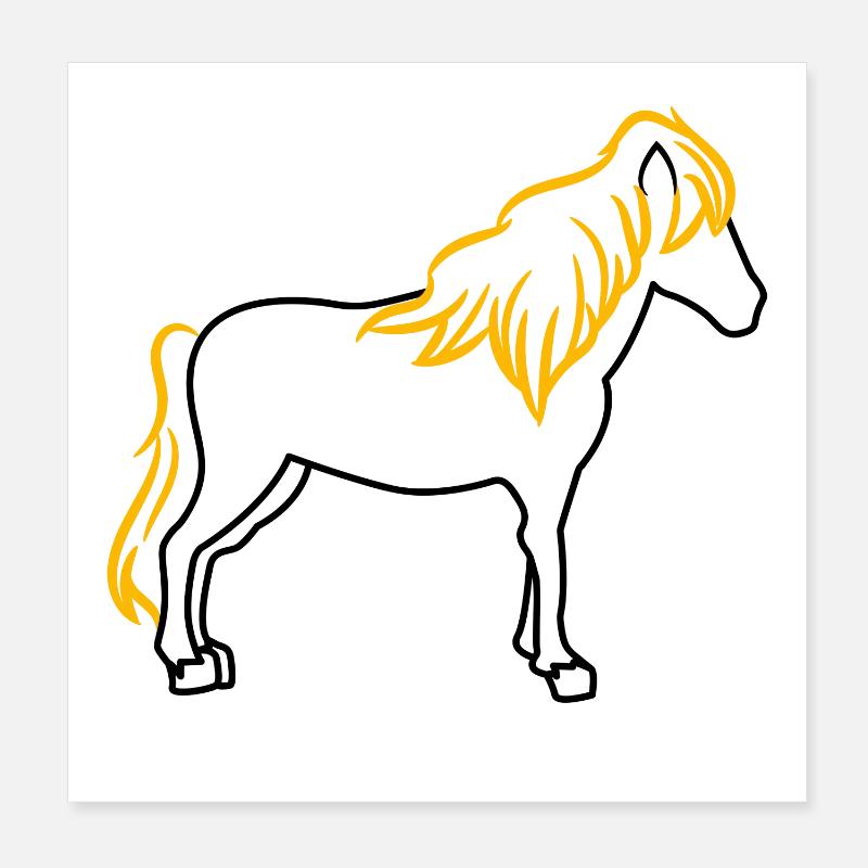 Isländer Islandpferde Pferde Pferdenarr Reiten Poster 20x20 cm