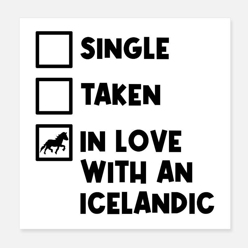 Pferdeliebe Haflinger Islandpferde Statement Poster 20x20 cm