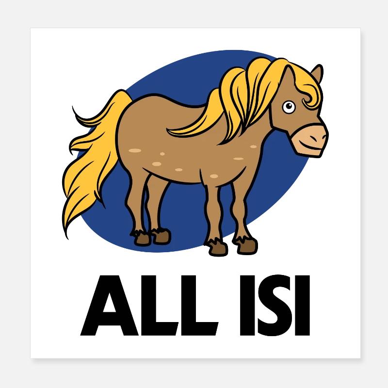 Islandponys Cool Statement Islandpferde Pferdefan Poster 20x20 cm