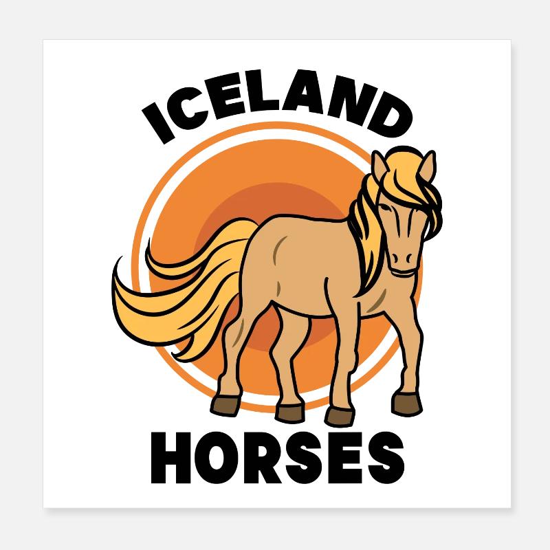 Islandpferde Pferdenarr Statement Araber Trab Poster 20x20 cm