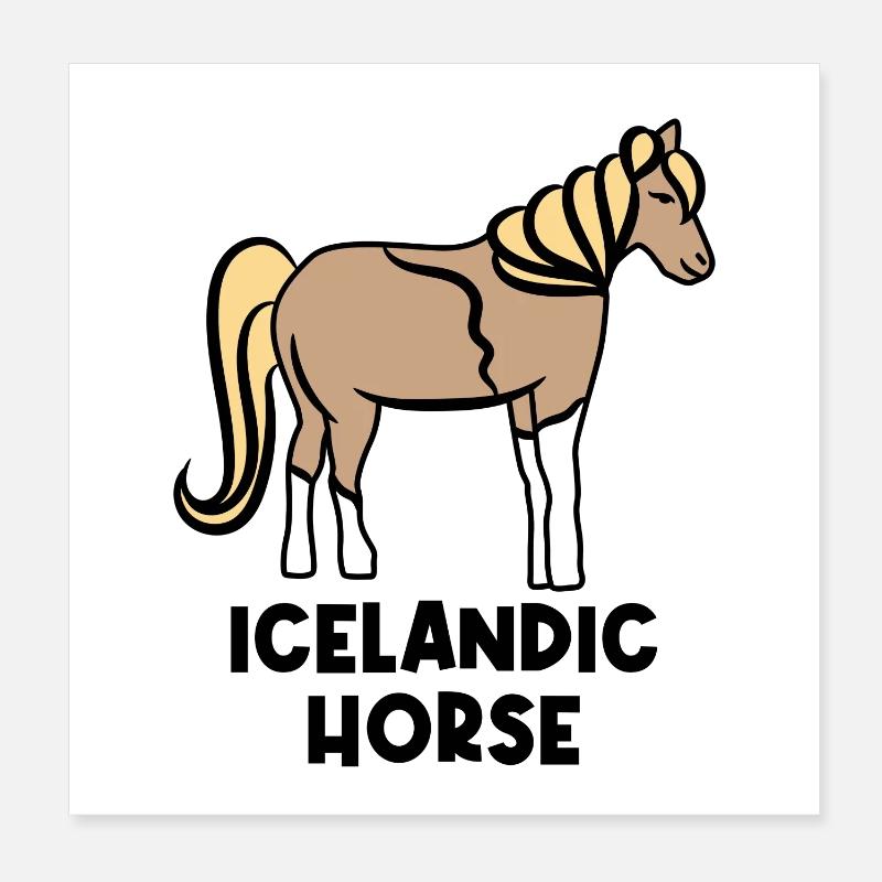 Islandpferde Pferdenarr Haflinger Ross Spruch Poster 20x20 cm