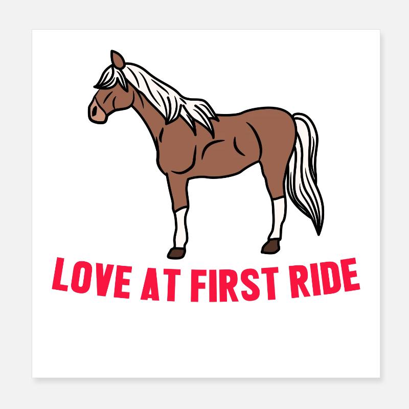 Cheval islandais cool Déclaration Amour de cheval Poster 20 x 20 cm