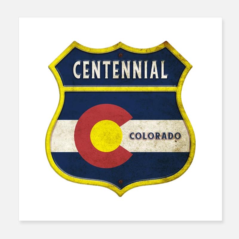 Motif du centenaire du Colorado Poster 20 x 20 cm