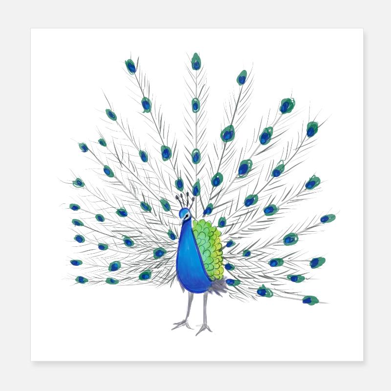 Art de la plume de paon Poster 20 x 20 cm