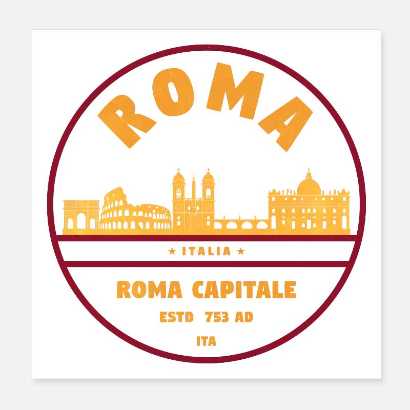 Silhouette de la capitale romaine Poster 20 x 20 cm